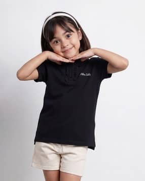 allen solly Girls Regular Fit Polo T-Shirt with Embroidered Logo-picture-17