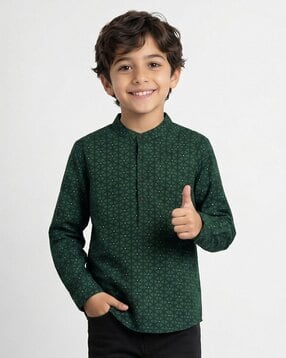 allen solly Boys Geometric Print Regular Fit Shirt-picture-13