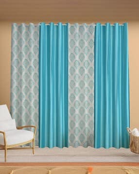 Pack of 4 Floral Print Window Curtain with Eyelets Header - 121.92 cm x 182.88 cm-image-25
