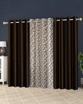Pack of 3 Floral Print Window Curtain - 121.92 cm x 182.88 cm-image-31
