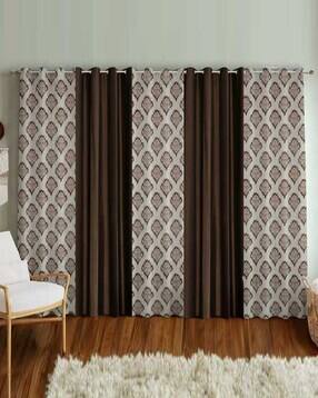 yukany Pack of 5 Floral Print Door Curtain with Eyelets Header - 121.92 cm x 213.36 cm-picture-8