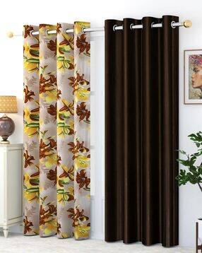 Pack of 2 Floral Print Door Curtain Eyelets Header  - 121.92 cm x 213.36 cm-image-31