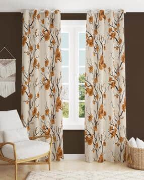 yukany Set of 2 Floral Print Door Curtains with Eyelets-picture-9