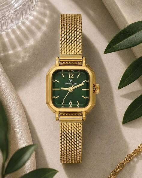 Daniel Klein Women Green Dial Analog Mesh Strap Watch DK.6.14321-5