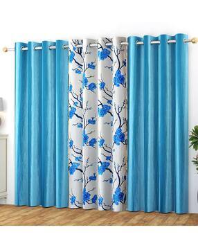 Set of 3 Floral Print Door Curtains with Eyelets-image-18