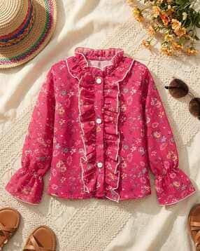 Girls Floral Print Regular Fit Top-image-27