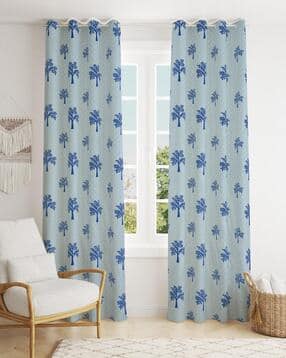 yukany Set of 2 Leaf Print Door Curtains with Eyelets-picture-47