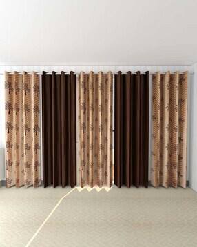 yukany Set of 5 Leaf Print Door Curtains with Eyelets-picture-45