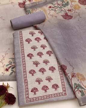 Women Leaf Unstitched Dress Material-image-43