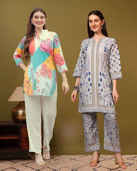 Nyrika Women Pack of 2 Printed Tunic & Palazzo Set