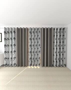 Set of 5 Leaf Window Curtains with Eyelets-image-43