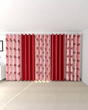 yukany Set of 5 Leaf Print Door Curtains with Eyelets-picture-14