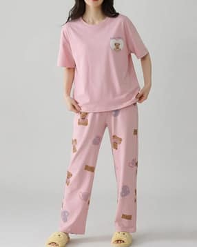 Women Self-Design Nightwear Set-image-11