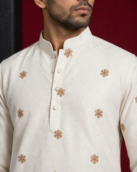 JOMPERS Embroidered Regular Fit Kurta with Pants - Image 6