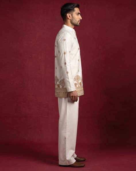 JOMPERS Embroidered Regular Fit Kurta with Pants - Image 2