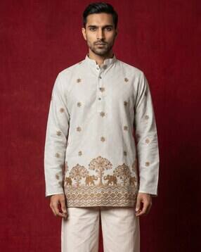 Embroidered Regular Fit Kurta-image-47