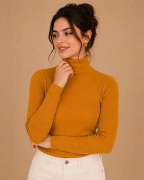 buda jeans co Women Ribbed Turtle-Neck Pullover-picture-26
