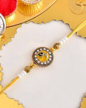 voylla Men Stone-Studded Tie-Up Rakhi-picture-0