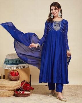 nyrika Women Embroidered 3-Piece Anarkali Kurta Set-picture-30
