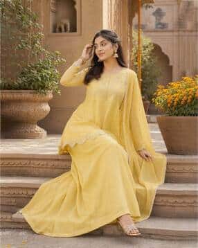 nyrika Women Embroidered Flared Kurta & Pants Set-picture-41