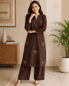 acai Women Self-Design Straight Kurta Set-picture-37