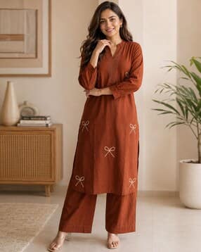 acai Women Self-Design Straight Kurta Set-picture-36