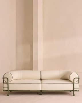 Two Seater Outdoor Sofa with Stainless Steel Frame-image-3