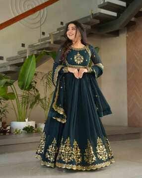 revangi Women Embroidered 3-Piece Anarkali Kurta Set-picture-31