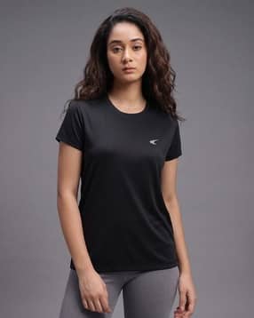 performax Women Regular Fit Round-Neck T-Shirt with Logo Print-picture-14