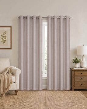 Striped Set of 2 Regular Long Door Curtains-image-48
