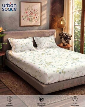 urban space Floral Print 200 TC Bedsheet with Pillow Covers-picture-45