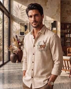 neonomad Men Embroidered Regular Fit Shirt-picture-50