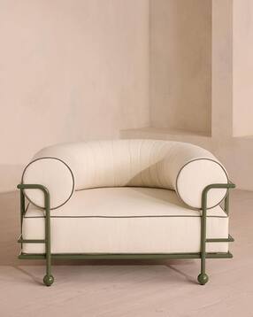 Outdoor Armchair with Stainless Steel Frame-image-45