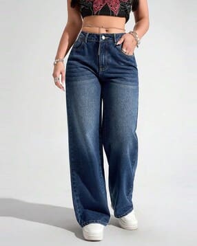 Women High Rise Relaxed Jeans-image-28