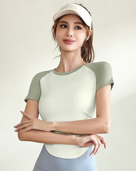 Lulu & Sky Women Colour-blocked Slim Fit Top