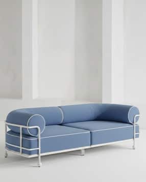Two Seater Outdoor Sofa with Stainless Steel Frame-image-5