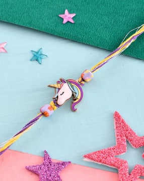 voylla Men Rainbow Unicorn Beaded Tie-Up Rakhi-picture-12