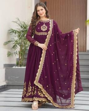 revangi Women Embroidered 3-Piece Anarkali Kurta Set-picture-45