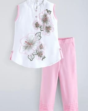 Girls Embroidered 2-Piece Kurta Set-image-34