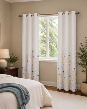 rosarahome Floral Print Set of 2 Room Darkening Long Door Curtains-picture-31