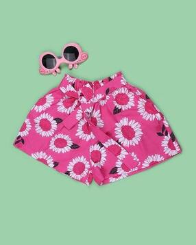 v-mart Girls Floral Print Mid-Rise Hot Pants-picture-25