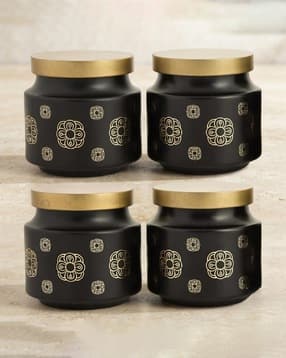 croco jar Set of 4 Floral Print BPA Free Storage Jar Set-picture-35