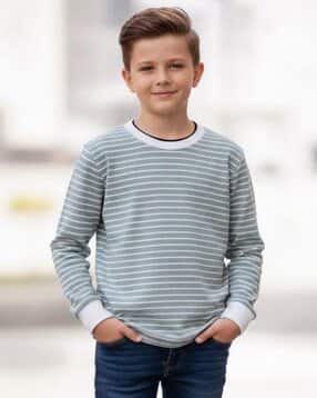 v-mart Boys Striped Round-Neck T-Shirt-picture-35