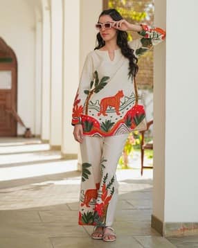 indie picks Women Printed Kurta & Pants Co-Ord Set-picture-38