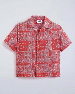 hopscotch Boys Printed Cuban-Collar Shirt-picture-15