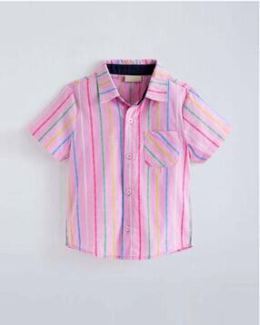 hopscotch Boys Striped Spread-Collar Shirt-picture-17