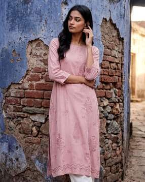 melange by lifestyle Women Embellished Straight Kurta-picture-12