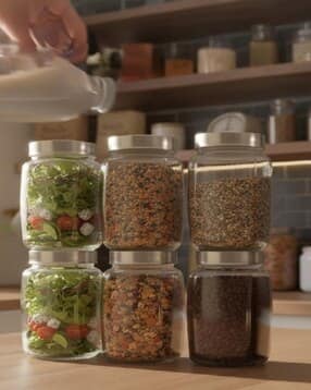 skwaion Set of 4 BPA Free Airtight Glass Jars 800 ML-picture-45