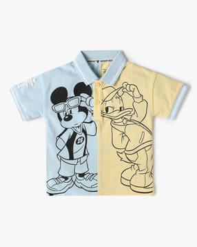 playday Boys Mickey Mouse Print Oversized Polo T-Shirt-picture-41