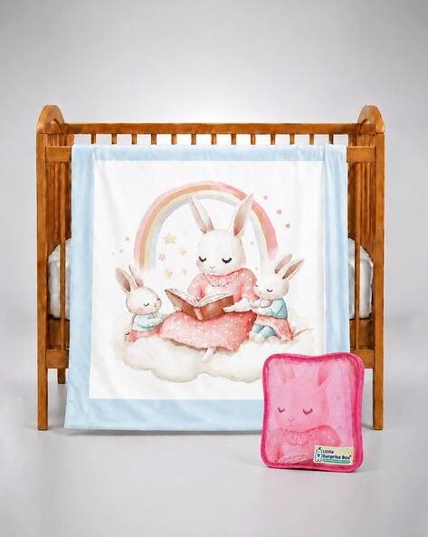 Little Surprise Box Bunny Family Bedtime Story Soft Cotton Blanket